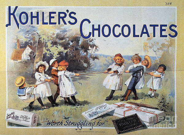 1900 Poster featuring the drawing Cocoa Chocolate Ad, 1900 by Granger