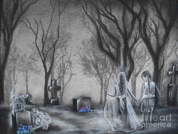Cemetary Poster featuring the drawing Communion by Carla Carson
