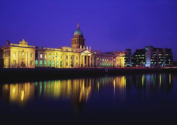 Blue Sky Poster featuring the photograph Custom House, Dublin, Co Dublin by The Irish Image Collection 
