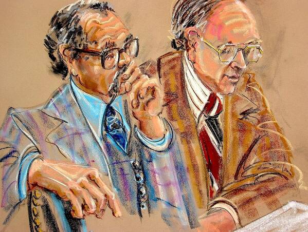 Drawings Poster featuring the painting Defense Lawyers by Les Leffingwell