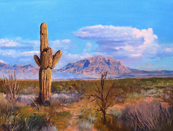 Desert Poster featuring the painting Desert Scene 4 by M Diane Bonaparte