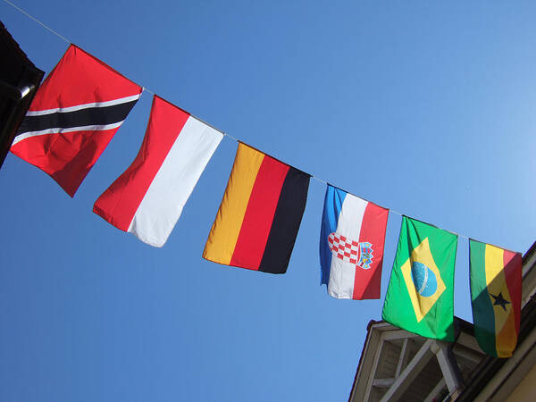 Flags Poster featuring the photograph Flags of different countries by Matthias Hauser