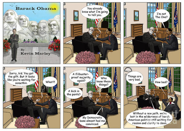 Barack Obama Poster featuring the digital art Freud and His Diagnosis II by Kevin Marley