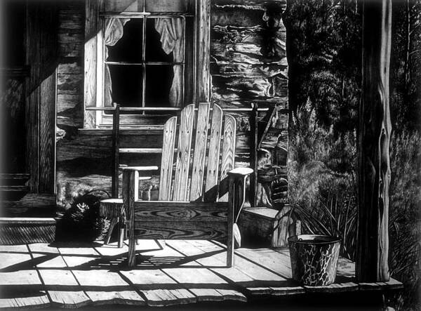 Porch Poster featuring the drawing Front Porch by Jerry Winick