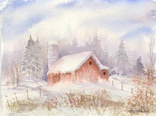Watercolor Poster featuring the painting Frosty Morning by Melanie Stanton