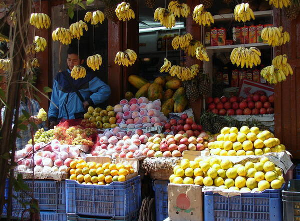 Photography Poster featuring the photograph Fruit Selling In Nepal by Anand Swaroop Manchiraju