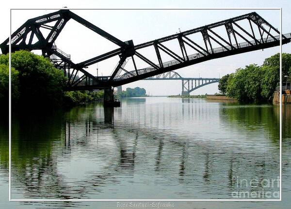 Lift Bridge Poster featuring the photograph Giant Scissors  Lift Bridge and Peace Bridge by Rose Santuci-Sofranko