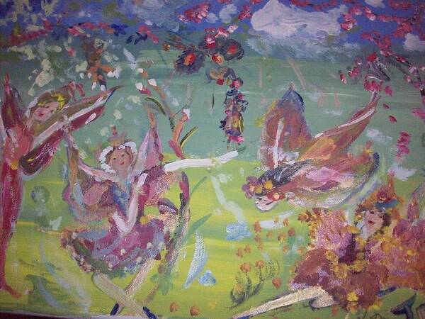 Fairy Poster featuring the painting Good Morning Fairies by Judith Desrosiers