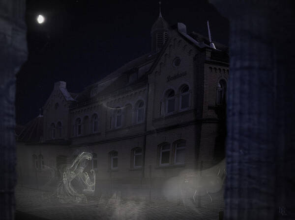 Scary Poster featuring the digital art Haunted House by Nafets Nuarb