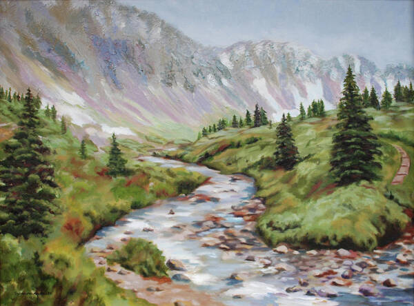 Rocky Mountains Poster featuring the painting In the Rockies by Sylvia Miller