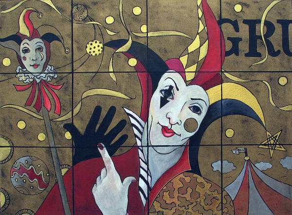 Susanne Clark Poster featuring the painting Jester in Red by Susanne Clark