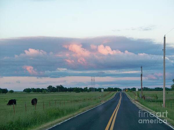 Sunset Poster featuring the photograph Long Road Home by Sheri Simmons