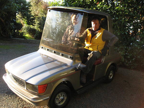 Golf Cart Poster featuring the photograph Mercedes Golf Cart by Kym Backland