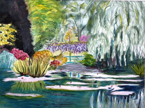 Monet Poster featuring the painting Monet's Jardin de l'Eau by Donna Walsh
