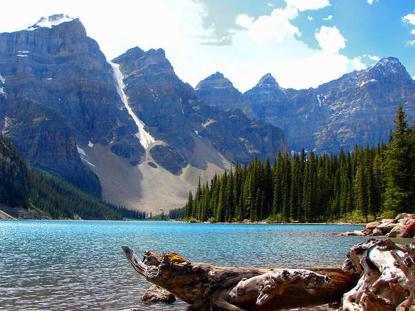 Moraine Poster featuring the mixed media Moraine Lake Banff National Park Alberta by Bruce Ritchie