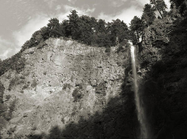 Multnomah Falls Poster featuring the photograph Multnomah Falls Cliff Face by Lora Fisher