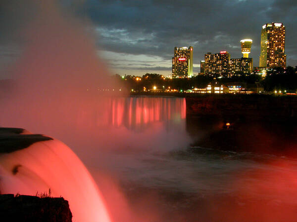 Niagara Falls Poster featuring the photograph Niagara Falls at Night by Mark J Seefeldt