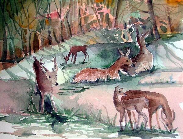 Dear Poster featuring the painting Oh Dear My Deer by Mindy Newman