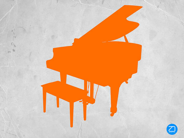 Piano Poster featuring the photograph Orange Piano by Naxart Studio