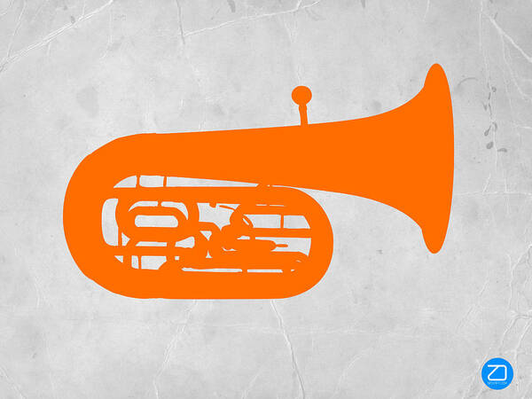 Tuba Poster featuring the photograph Orange Tuba by Naxart Studio