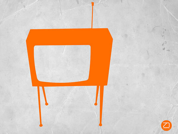 Kids Art Poster featuring the digital art Orange TV by Naxart Studio