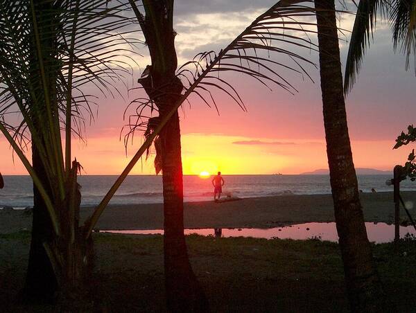 Jaco Beach Poster featuring the photograph Pacific Sunset by Lisa Gardella