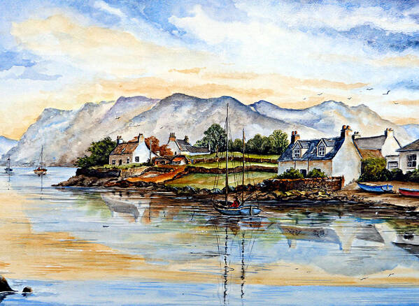 Scotland Poster featuring the painting Plockton Scotland by Andrew Read