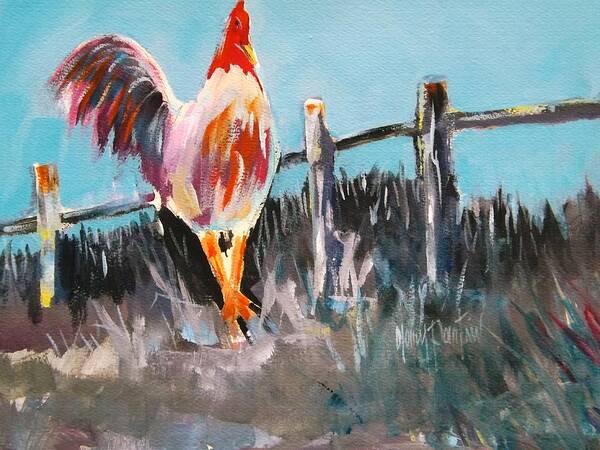 Rooster Poster featuring the painting Proud Rooster by Gary Partin