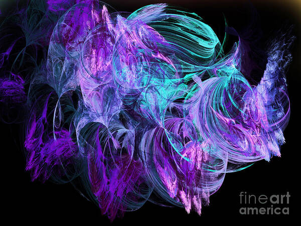 Fine Art Poster featuring the digital art Purple Fusion by Andee Design