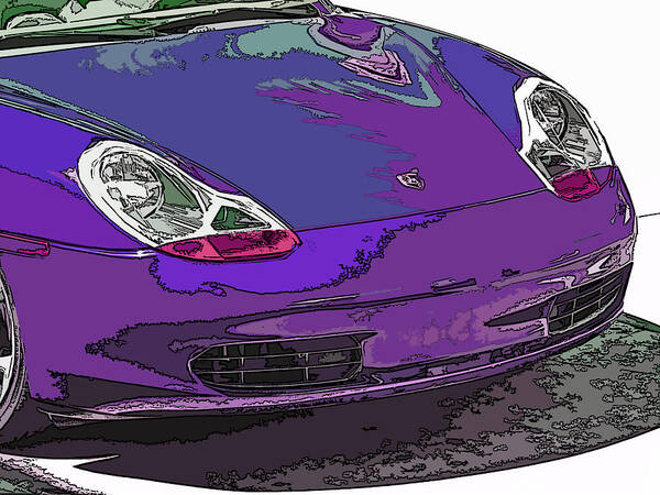 Porsche Poster featuring the photograph Purple Porsche Nose 2 by Samuel Sheats