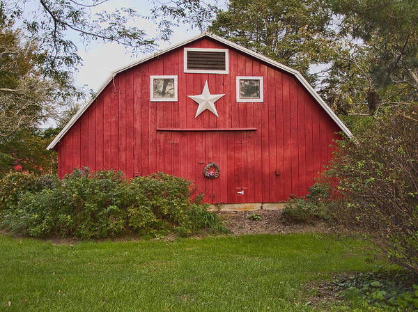 Barn Poster featuring the photograph Red Barn by Cathy Kovarik