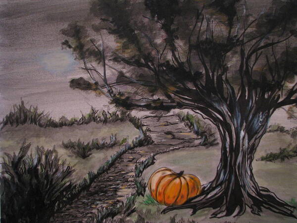 Pumpkin Poster featuring the painting Samhain by Patricia Kanzler