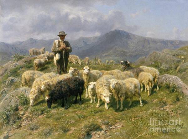 Shepherd Of The Pyrenees Poster featuring the painting Shepherd of the Pyrenees by Rosa Bonheur