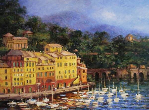 Italy Poster featuring the painting Summer afternoon in Portofino by R W Goetting