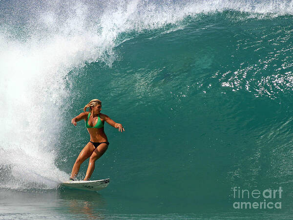 Ocean Poster featuring the photograph Surfer Girl by Paul Topp