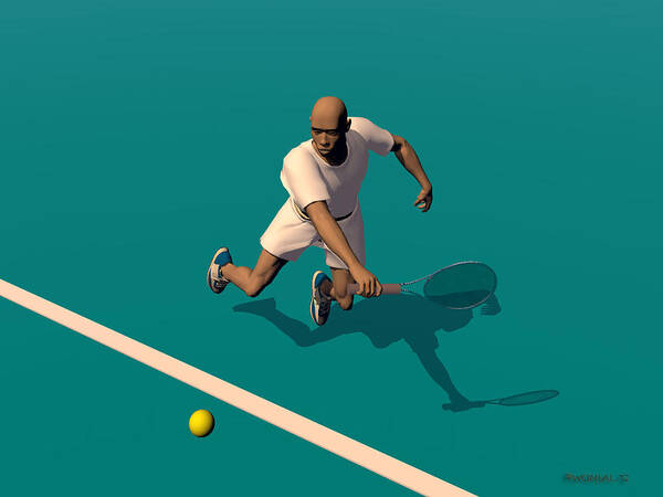 Figures Poster featuring the digital art Tennis Player 1 by Walter Neal