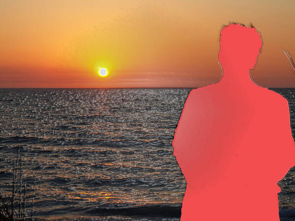 Sunsets Poster featuring the photograph The Man In Plastic by Robert Margetts