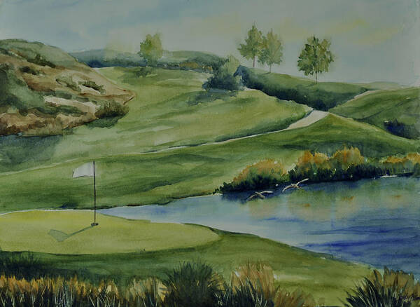 Golf Landscape Poster featuring the painting The Nature of Golf at TPC by Sandy Fisher