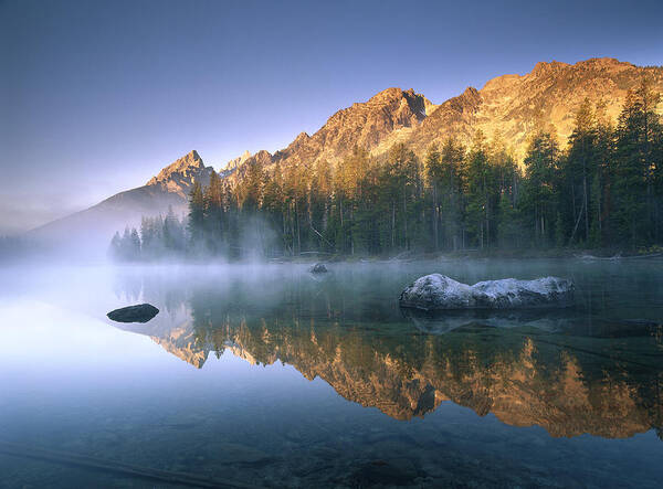 00174969 Poster featuring the photograph The Teton Range At String Lake Grand by Tim Fitzharris