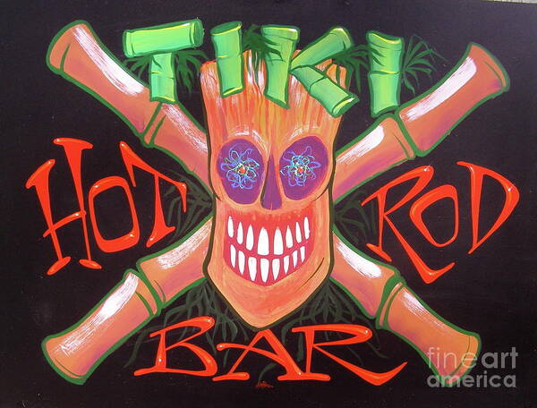 Tiki Bar Poster featuring the painting Tiki Hot Rod Bar by Alan Johnson