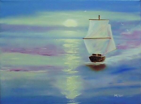 Blue Poster featuring the painting Tranquil Waters by Peggy Miller