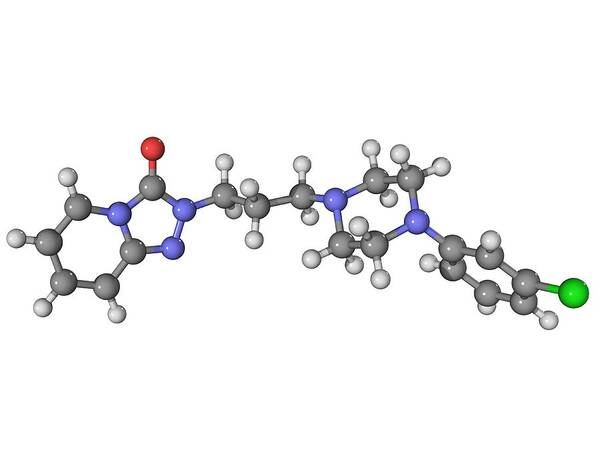 Molecular Poster featuring the photograph Trazadone Antidepressant Drug Molecule by Laguna Design