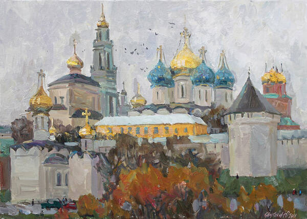 Church Poster featuring the painting Trinity-St. Sergius Lavra by Juliya Zhukova