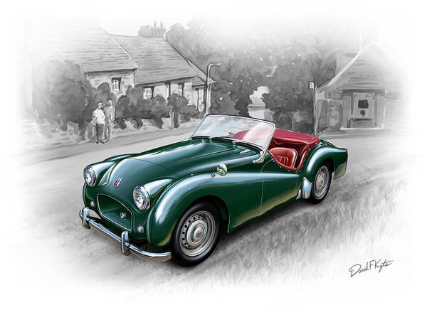 Triumph Poster featuring the painting Triumph TR-2 Sports Car by David Kyte