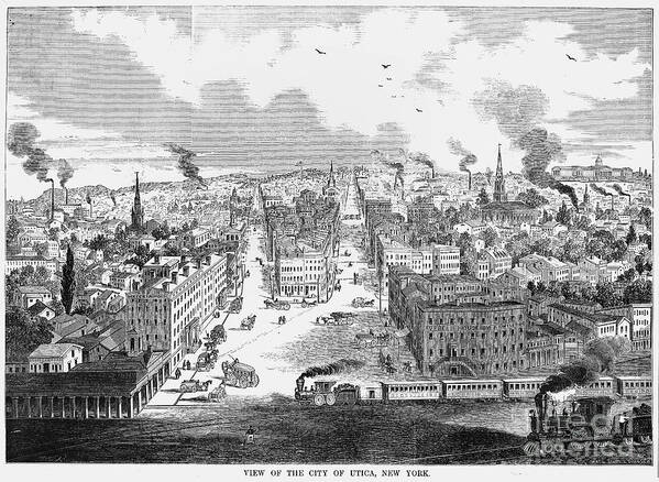 1855 Poster featuring the photograph Utica, New York, 1855 by Granger