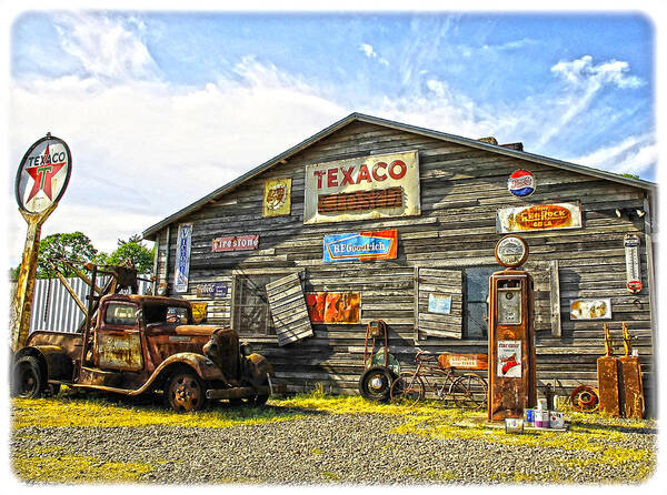 Texaco Poster featuring the photograph Vintage Gas by Steve McKinzie