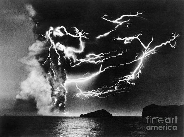 1966 Poster featuring the photograph Volcanic Lightning, 1963 by Granger