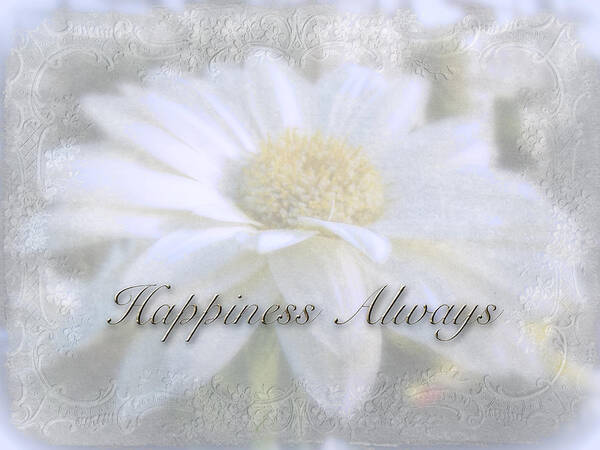 Wedding Poster featuring the photograph Wedding Happiness Greeting Card - White Gerbera Daisy by Carol Senske