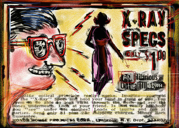 Xray Poster featuring the mixed media Xray Specs by Russell Pierce
