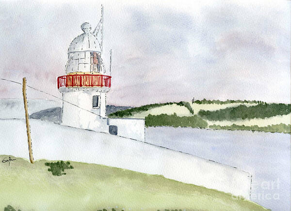 Lighthouse Poster featuring the painting Youghal Lighthouse by Eva Ason